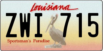LA license plate ZWI715