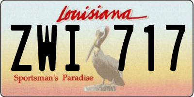 LA license plate ZWI717