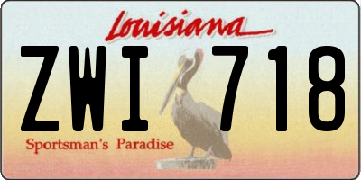 LA license plate ZWI718