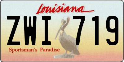 LA license plate ZWI719