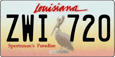 LA license plate ZWI720