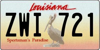 LA license plate ZWI721