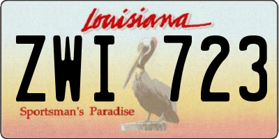 LA license plate ZWI723
