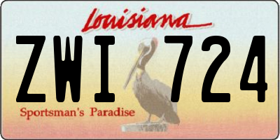 LA license plate ZWI724