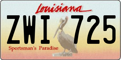 LA license plate ZWI725
