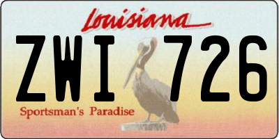 LA license plate ZWI726