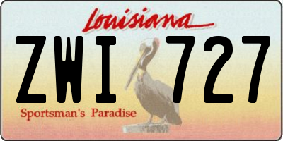 LA license plate ZWI727