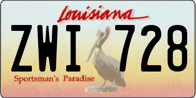 LA license plate ZWI728
