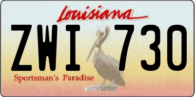 LA license plate ZWI730