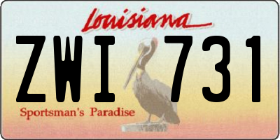 LA license plate ZWI731