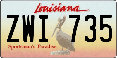 LA license plate ZWI735