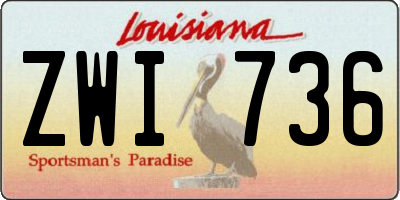 LA license plate ZWI736