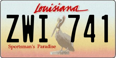 LA license plate ZWI741