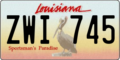 LA license plate ZWI745