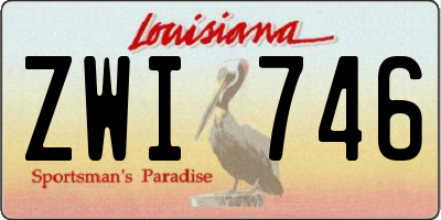 LA license plate ZWI746