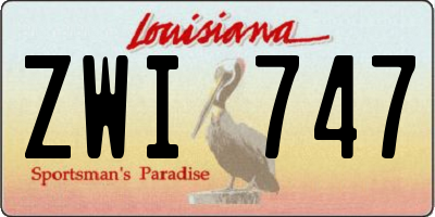 LA license plate ZWI747