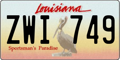 LA license plate ZWI749