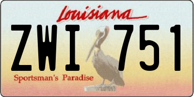 LA license plate ZWI751