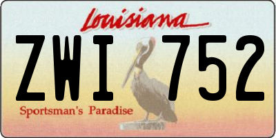 LA license plate ZWI752