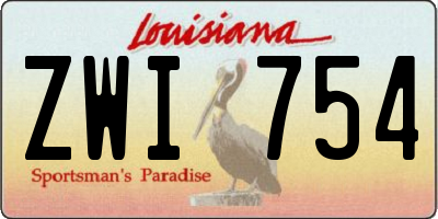LA license plate ZWI754