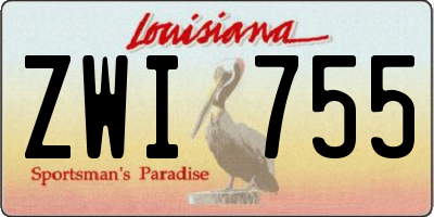 LA license plate ZWI755