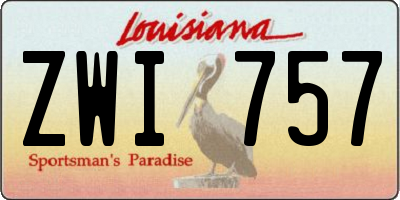 LA license plate ZWI757