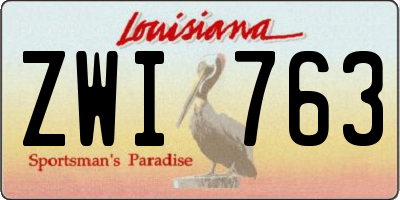 LA license plate ZWI763