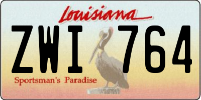 LA license plate ZWI764