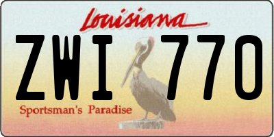 LA license plate ZWI770