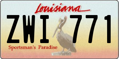 LA license plate ZWI771