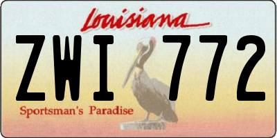 LA license plate ZWI772