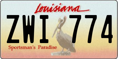 LA license plate ZWI774