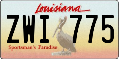 LA license plate ZWI775