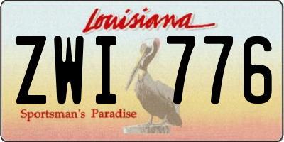 LA license plate ZWI776