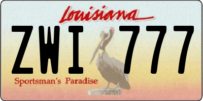 LA license plate ZWI777