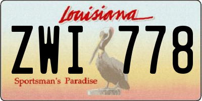 LA license plate ZWI778