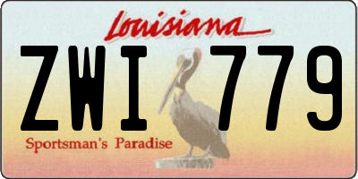 LA license plate ZWI779