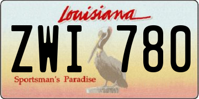 LA license plate ZWI780
