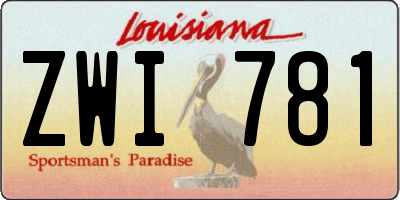 LA license plate ZWI781