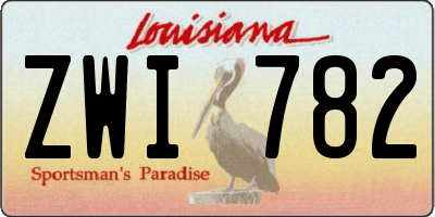 LA license plate ZWI782