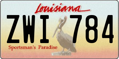 LA license plate ZWI784