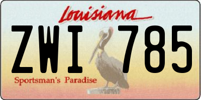 LA license plate ZWI785