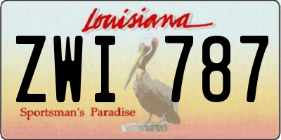 LA license plate ZWI787