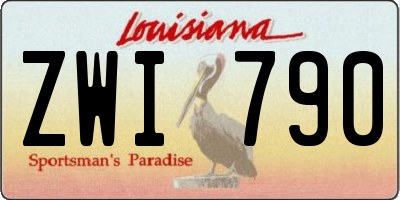 LA license plate ZWI790