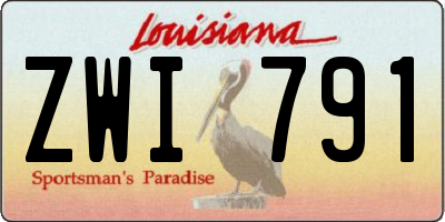 LA license plate ZWI791
