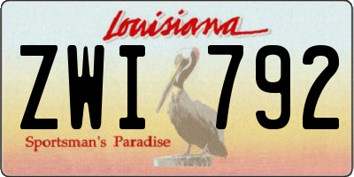 LA license plate ZWI792
