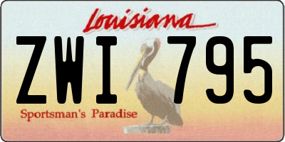 LA license plate ZWI795