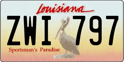 LA license plate ZWI797