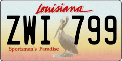 LA license plate ZWI799