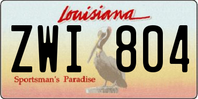 LA license plate ZWI804